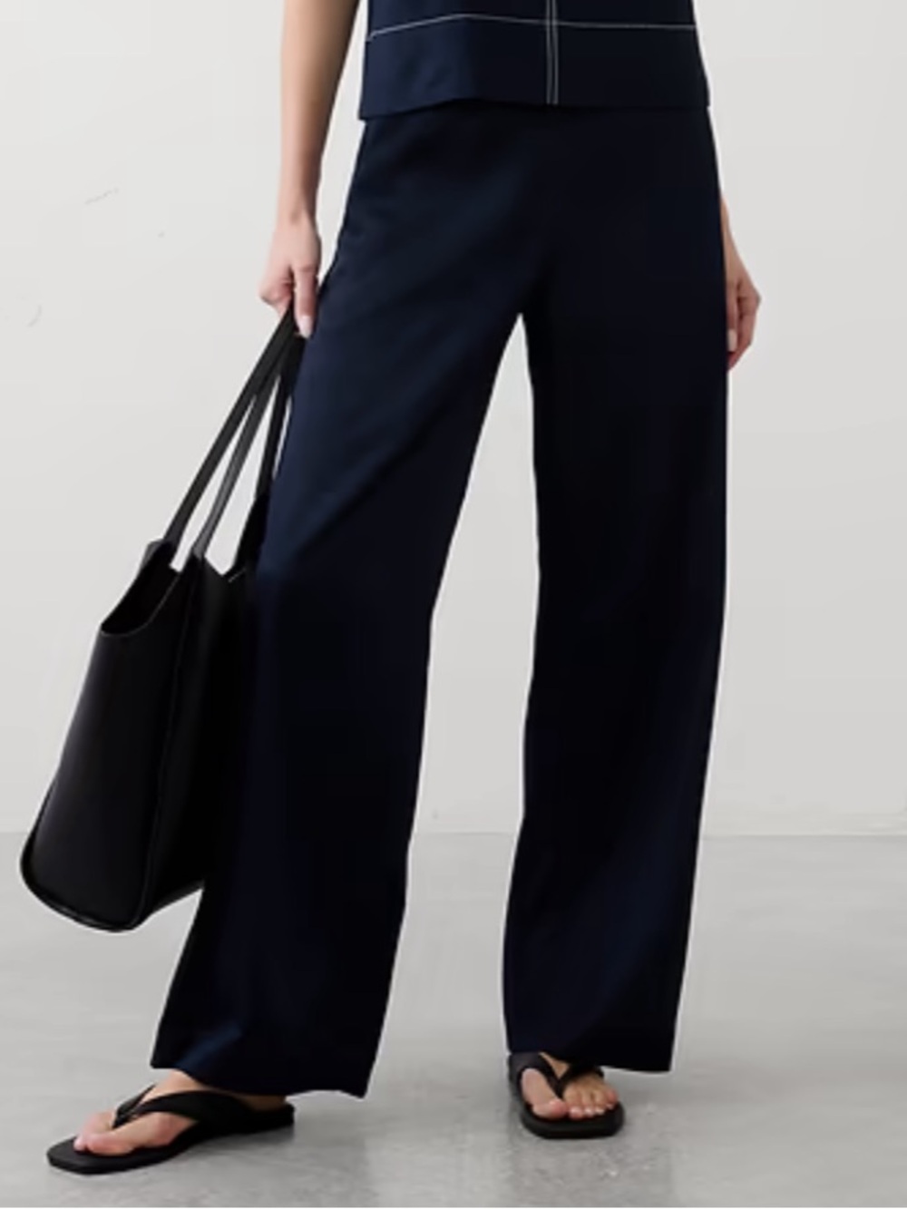 Banana Republic WIDE-LEG HIGH-RISE CRINKLE SATIN DRAWSTRING PANT